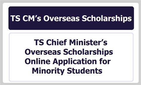 TG CM Overseas Scholarship 2024, apply at telanganaepass  .